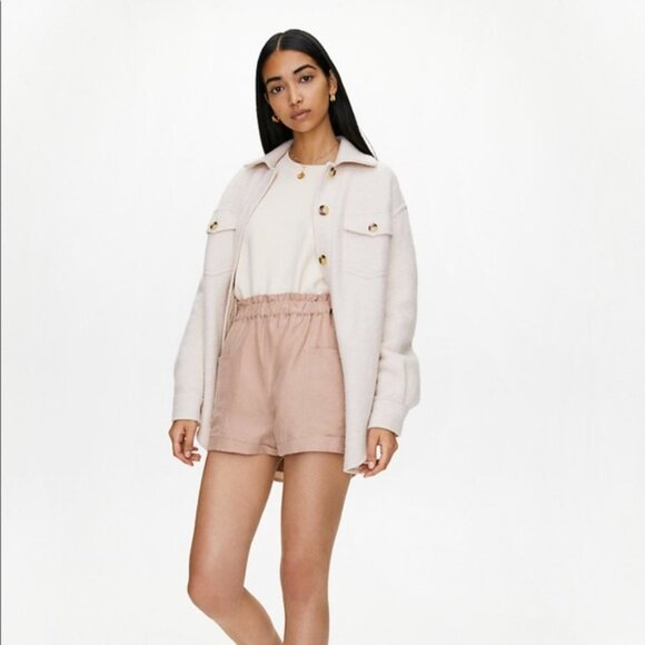 Wilfred Free Jessica Shorts w Pockets Lightweight Lyocell Concrete Tan Pullon XS - Picture 1 of 8
